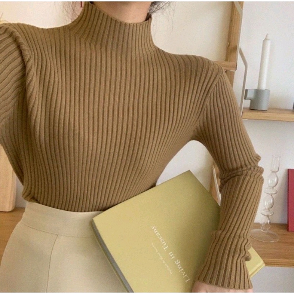 Inner Rajut Baju Dalaman Turtleneck Knit Manset