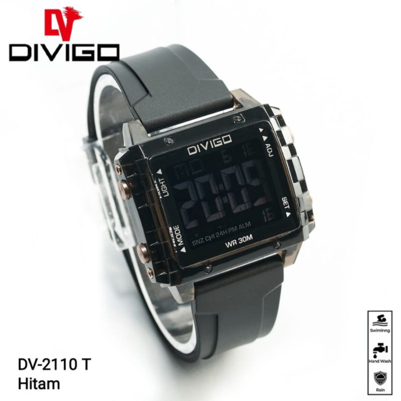 (Cod)Jam Tangan Unisex Divigo Digital Sergi Traspadan Anti Air Original Strap Rubber/Karet(Dikirim Jakarta)