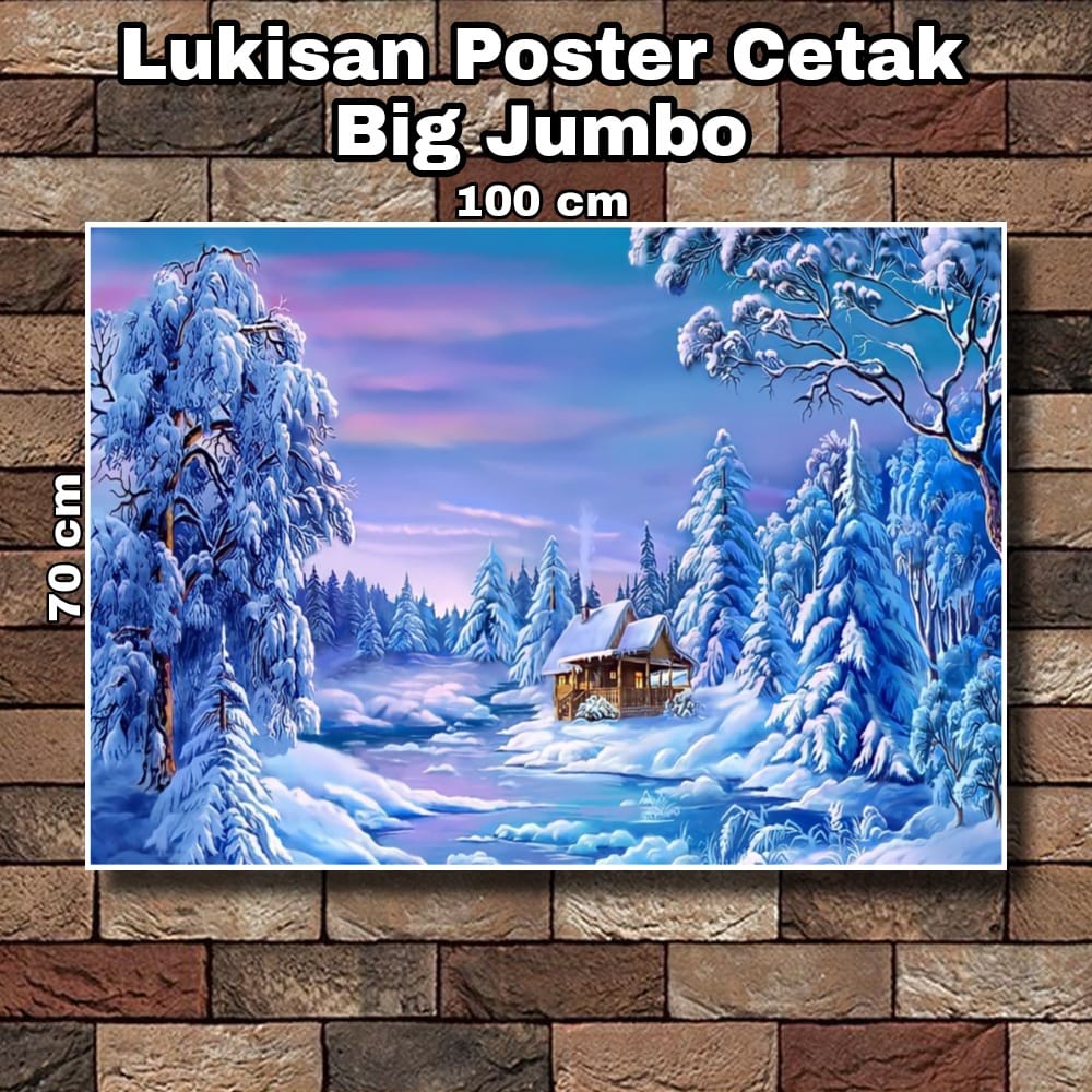 poster gambar pemandangan salju jumbo