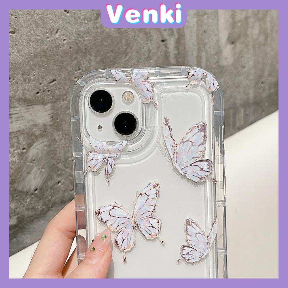 Case For Iphone 14 Pro Max Tpu Soft Jelly Airbag Case Clear Butterflies Case Camera Protection Shockproof For Iphone 14 13 12 11 Plus Pro Max 7 Plus X Xr