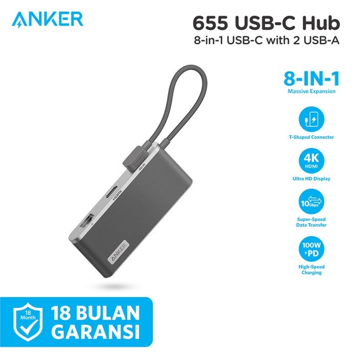 Anker USB-C Hub (8-in-1) 100W Power Delivery - A8382