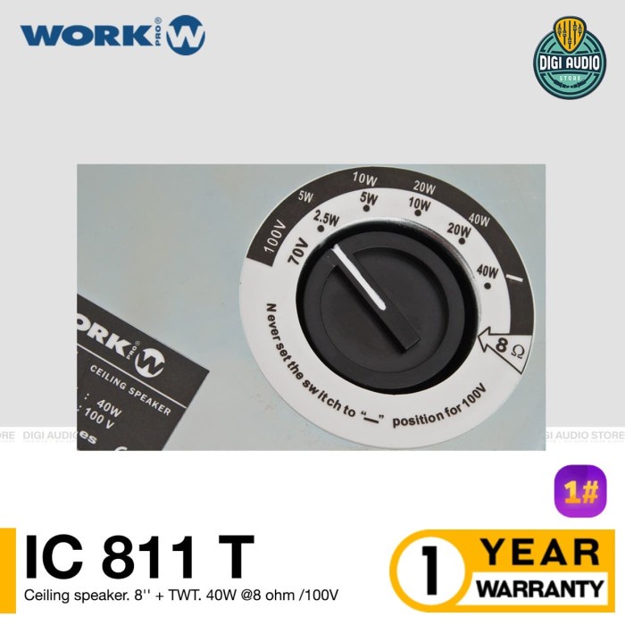 Speaker Ceiling Pasif 8 Inch 40 Watt 8 Ohm - Work Pro Ic 811 T #Original
