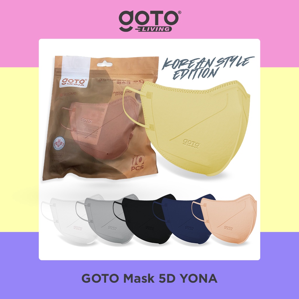 Goto Yona Masker Earloop Kesehatan 4 Ply Face Mask 5D Duckbill 4Ply