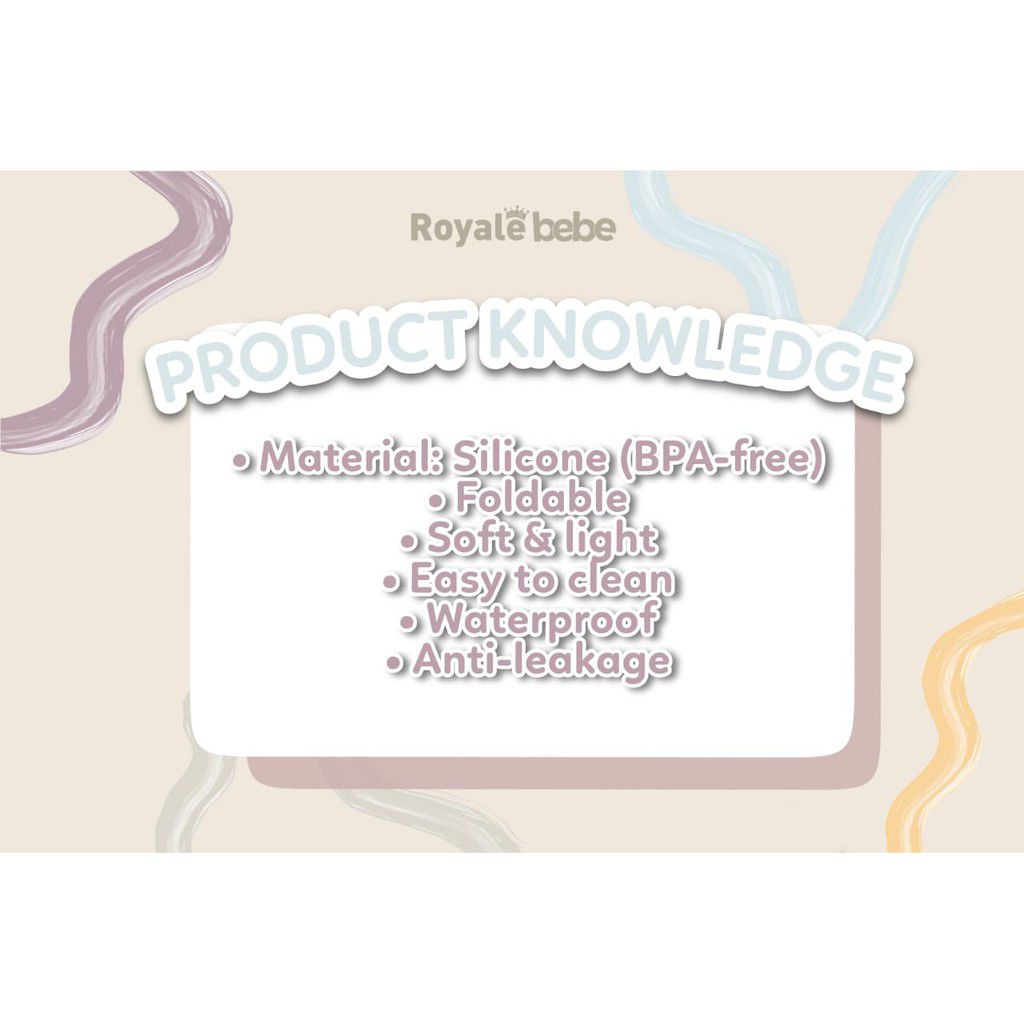 Royale Bebe Silicone Baby Bib/bib bayi / bib silicone/ celemek makan bayi/ celemek bayi