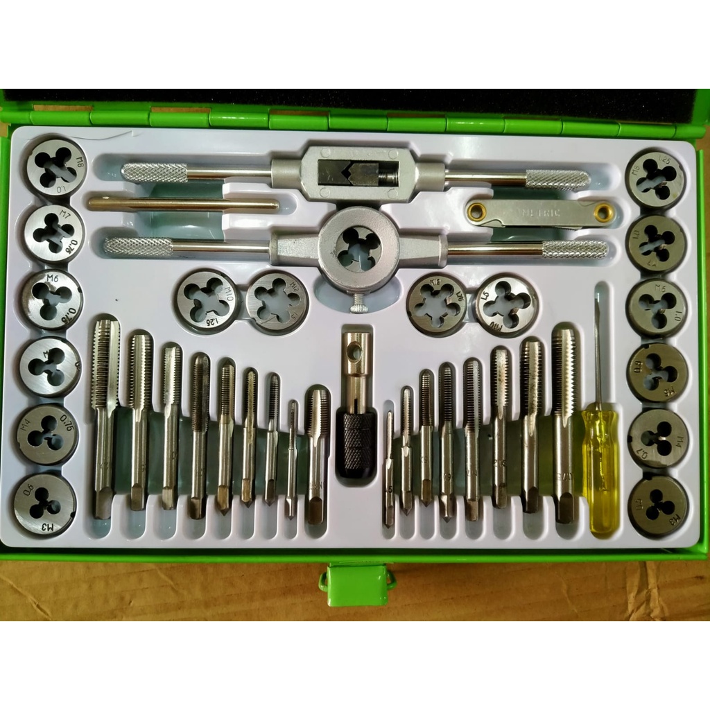 Tap Die Set Alat Snai dan Tap Ulir Dart Mur Baut Alat Senai 40pcs Senei Die Senei Kualitas PREMIUM YUKIDO JAPAN