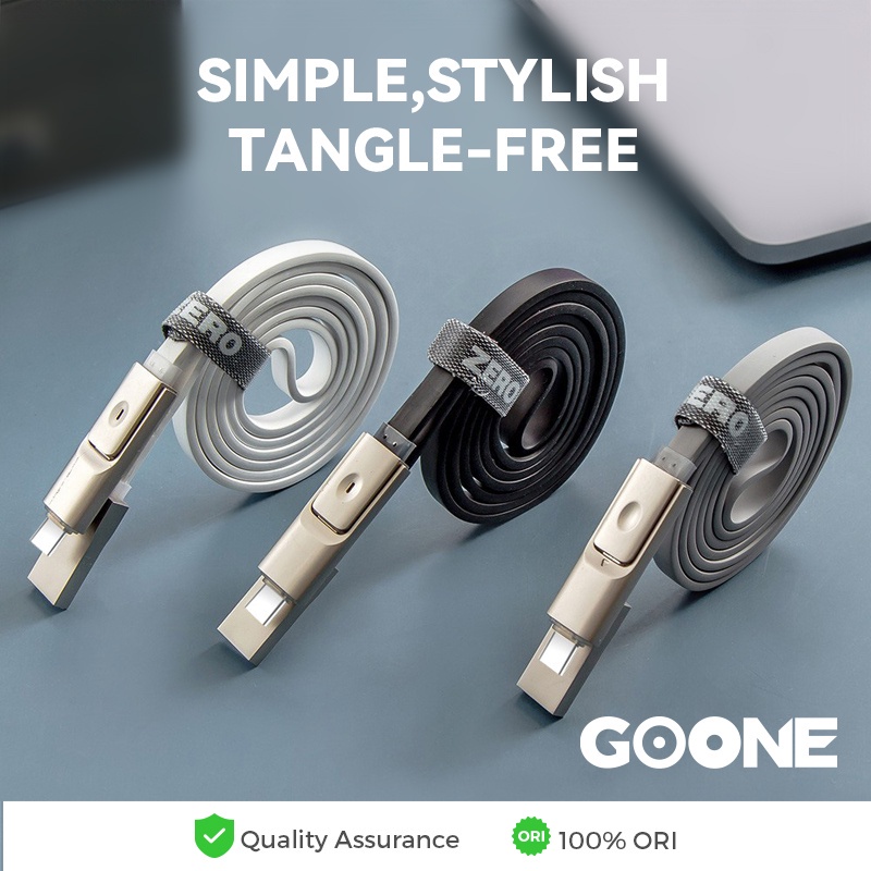 GOONE Kabel Data Charger 2 in 1 Lightning Dan Micro USB Fast Charging Android Apple 120cm