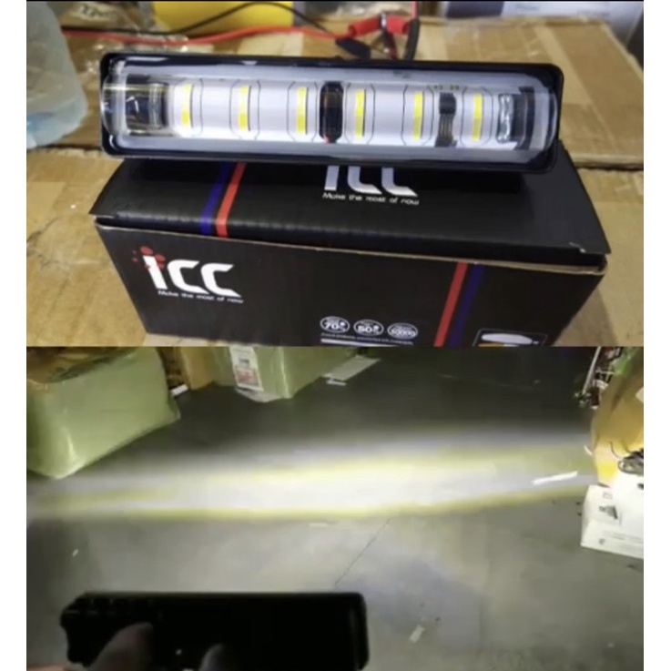 lampu tembak kotak led bar LASER 2 warna  putih kuning hi low full BESI