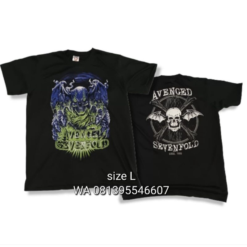 KAOS MUSIK METAL PUNK ROCK AVENGED SEVENFOLD/A7X ORIGINAL PRAPATAN REBEL