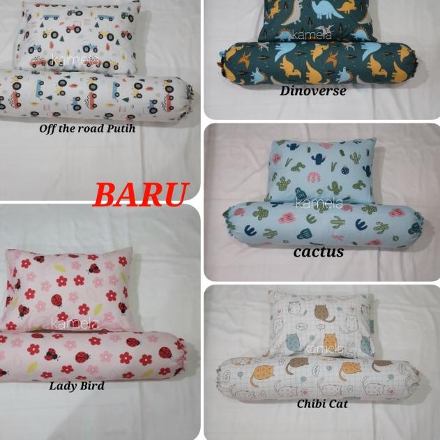 bantal dan guling anak set anti alergi termasuk sarung