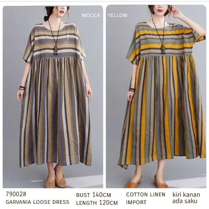 NGJ 3M 79002 GARVANIA LOOSE DRESS PREMIUM KOREA KOREAN FASHION IMPORT THREE M TM