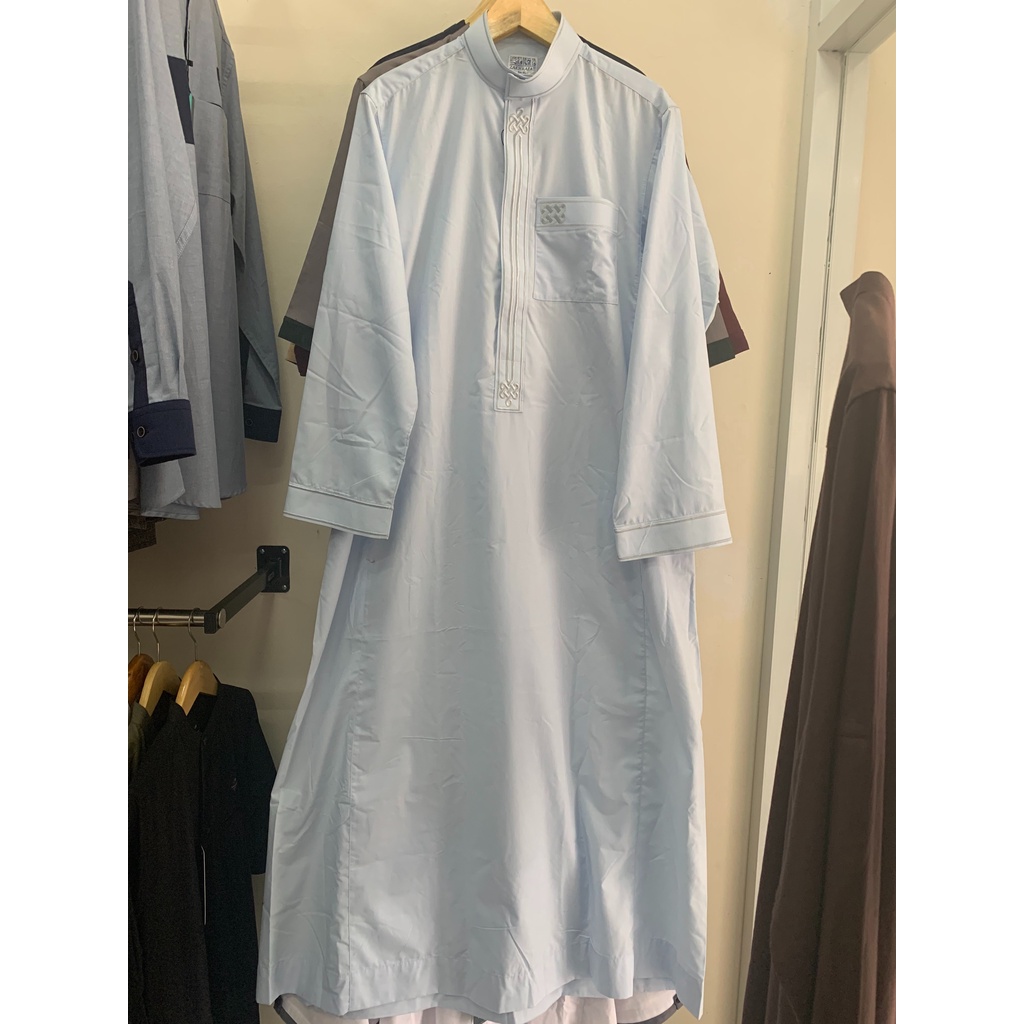 ZAKHRAFAT 02 Gamis Lengan Panjang Biru Langit