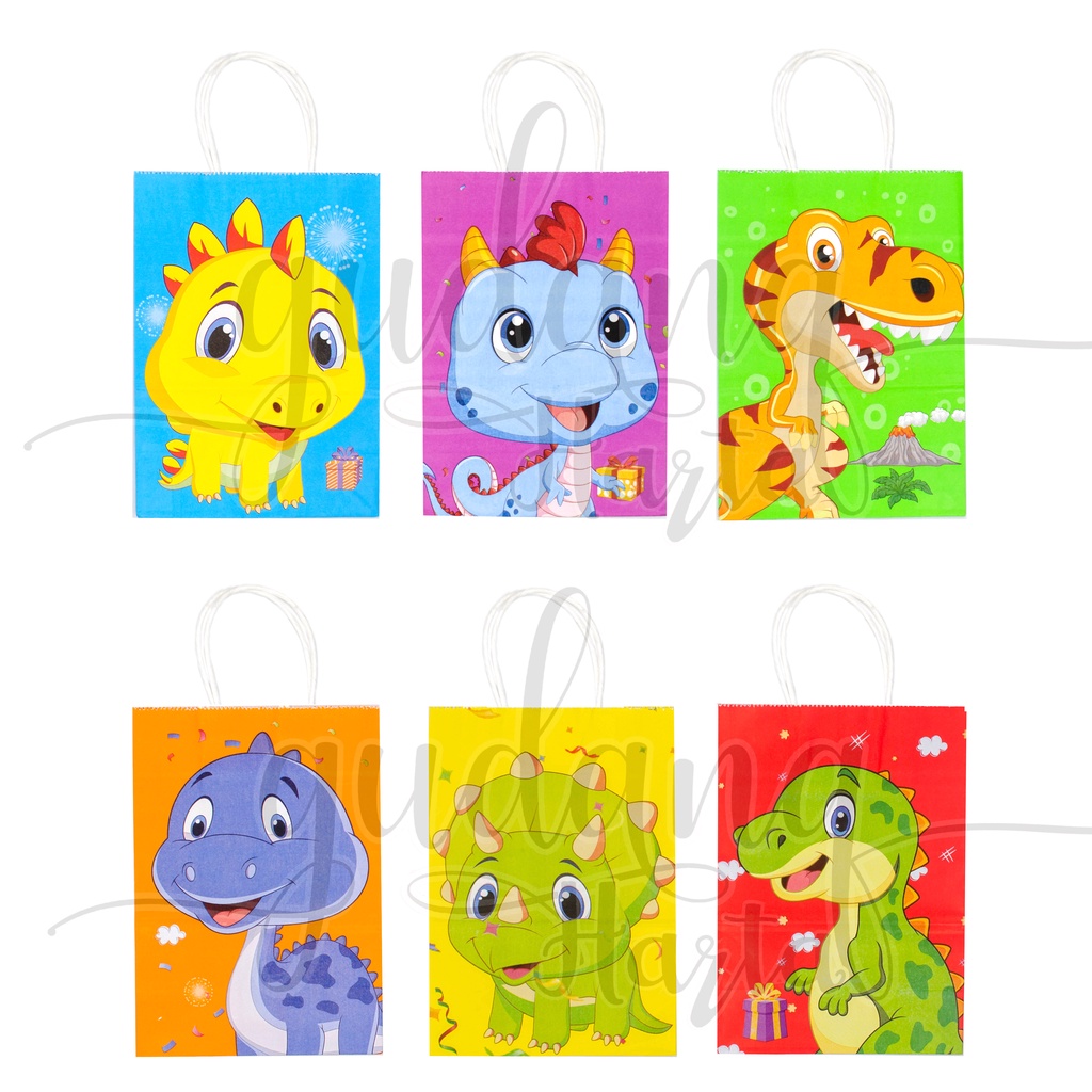 Paper Bag Dino Tas Kado Motif Dinosaurus Goodie Bag Simple GH 507297