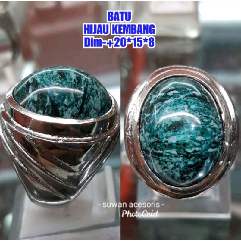 batu hijau kembang / bacan kembang calsedont natural 04