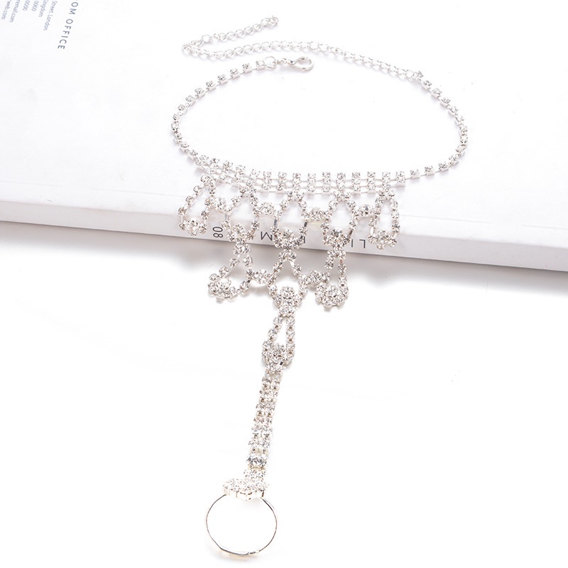 Gelang Kaki Berlian Imitasi Model Rumbai Gaya Eropa Amerika Untuk Pengantin