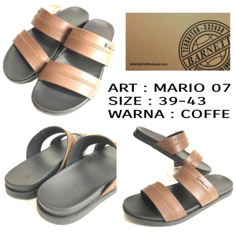 SANDAL SELOP LAKI LAKI BY BARNETT MARIO 07 WARNA COFFE SIZE 39-43