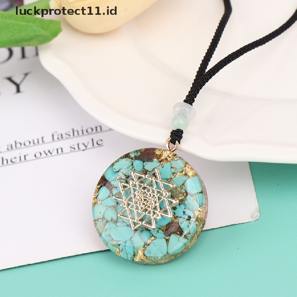 Kalung Cakra Sacred Sri Yantra Orgonite Energi Panas / Orgonit Buatan Tangan