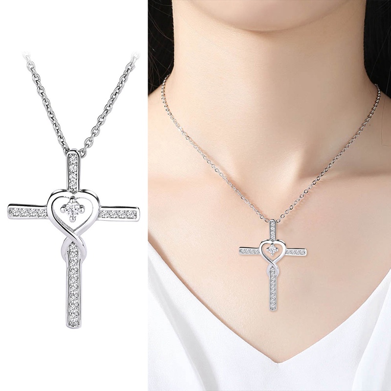 Fancyqube Kalung Rantai Liontin Hati Hollow Aksen Berlian Imitasi Gaya Korea Untuk Wanita