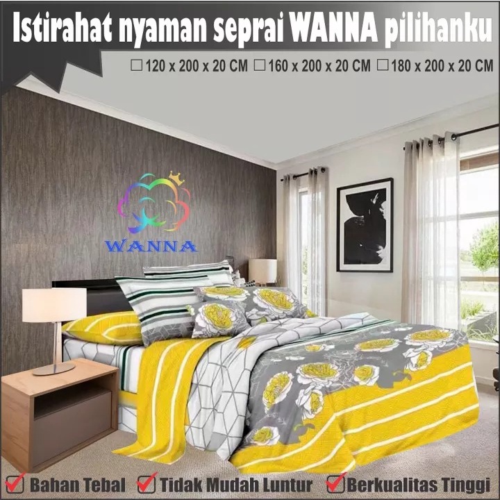 PROMO SPREI WANNA MOTIF UKURAN 160CM X 200CM SPREI MOTIF KEMBANG BAHAN BERKUALITAS LEMBUT DAN TIDAK LENTUR TERBARU