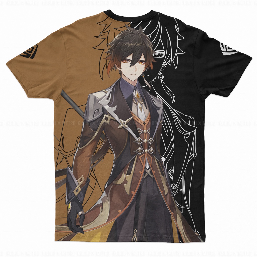 Tshirt Zhongli Fullprint Genshin Impact Premium Unisex