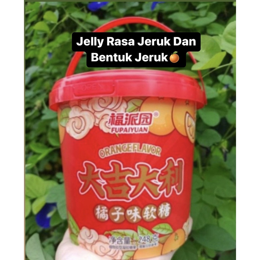 

248G FUPAIYUAN JELLY JERUK TOPLES FU PAI YUAN ORANGE JELLY CANDY BENTUK JERUK