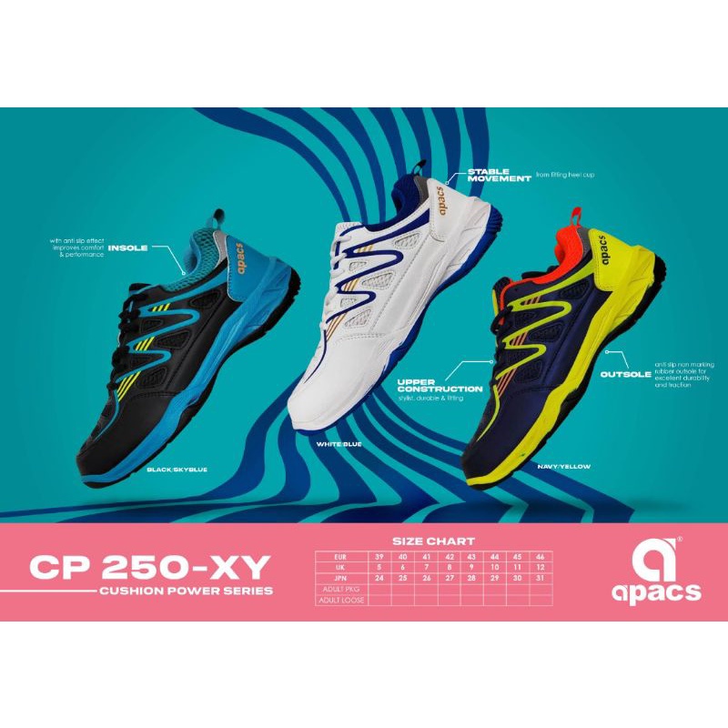 sepatu badminton apacs cp 250 xy