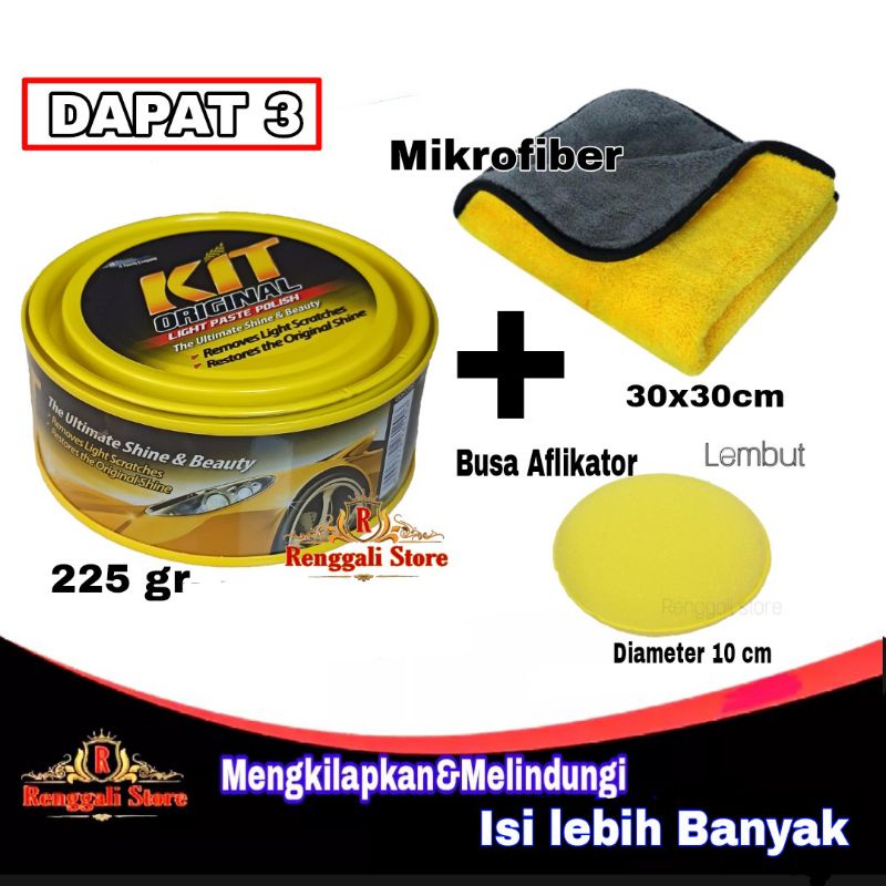 Kit Paste Wax Pengkilap Cat Kusam/Paket Dapat 3