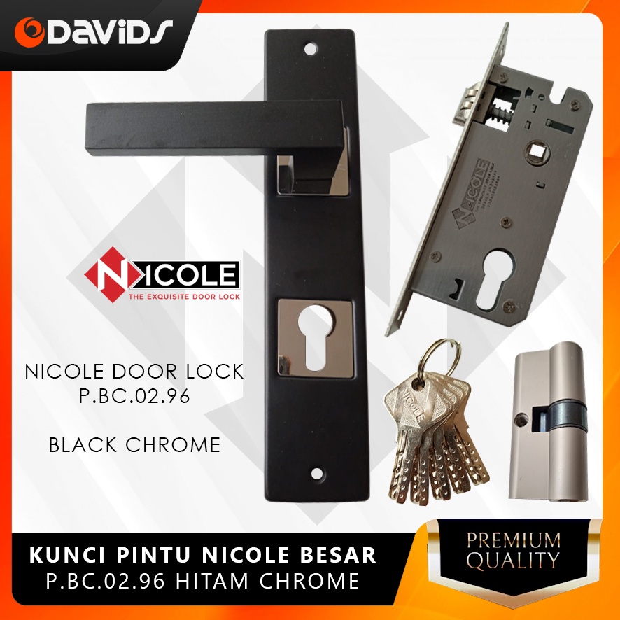 Kunci Pintu Set Handle Rumah Kamar Minimalis Handel Hitam Besar Nicole