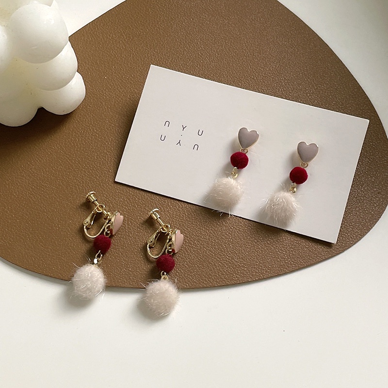 Anting Tusuk Sterling Silver 925 Model Hati Warna Pink Untuk Wanita