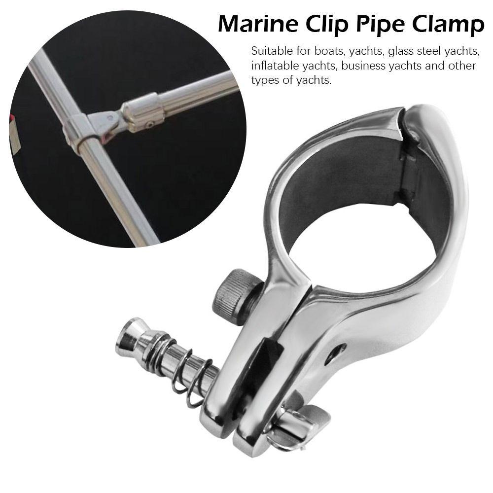 Top Marine Clip Pipe Clamp Silvery Stainless Steel Boat Top Hinged