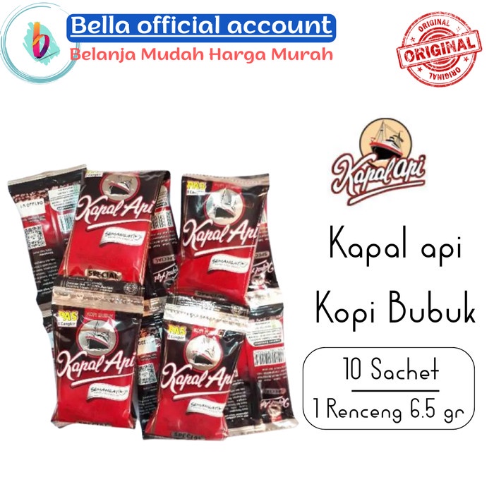 

Kapal Api Kopi Bubuk Special Merah 6.5 Gram 10 Sachet / 1 renceng