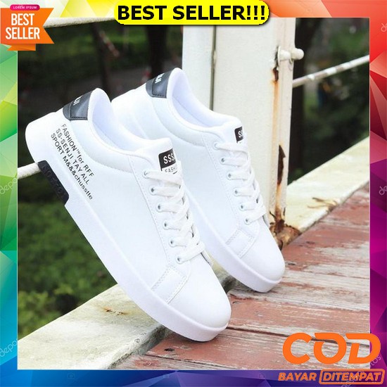 Promo Sepatu Vanz Authentic Full Hitam Polos Original/Sepatu Pria  Kasual Hitam Custom Batik List Bi