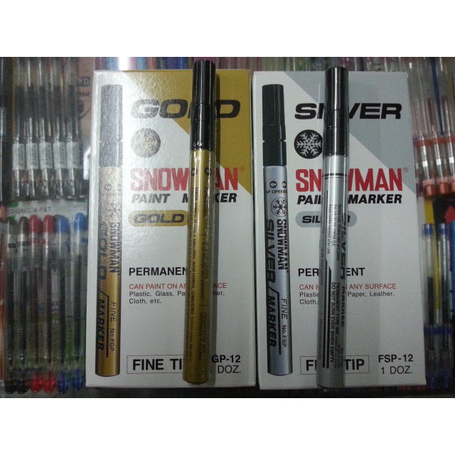 

SPIDOL SNOWMAN MARKER SILVER & GOLD ( EMAS ) KECIL / SNOWMAN PAINT MARKER