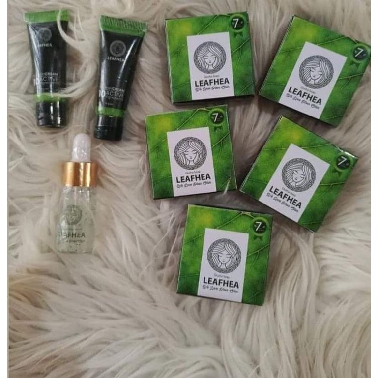 Rangkaian Leafhea skincare series ORIGINAL ( 1 serum + 2 nourishcream + 7 bar sabun )