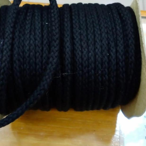 Tali Tambang Kepang Katun 5mm Color Hitam
