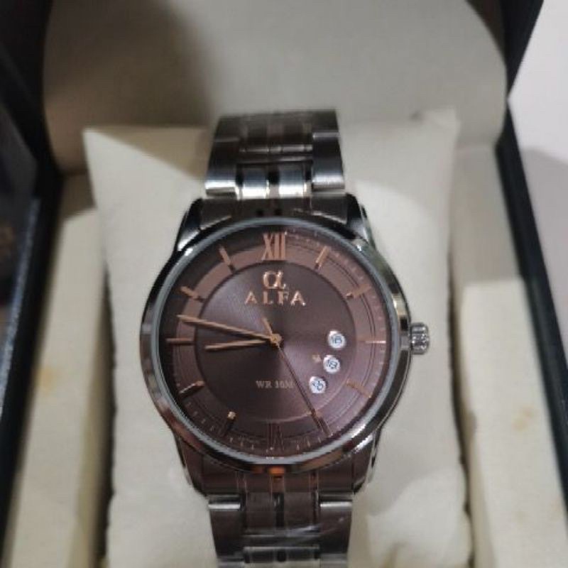 Jam tangan Alfa Pria Original 88136 Man Silver (COD)