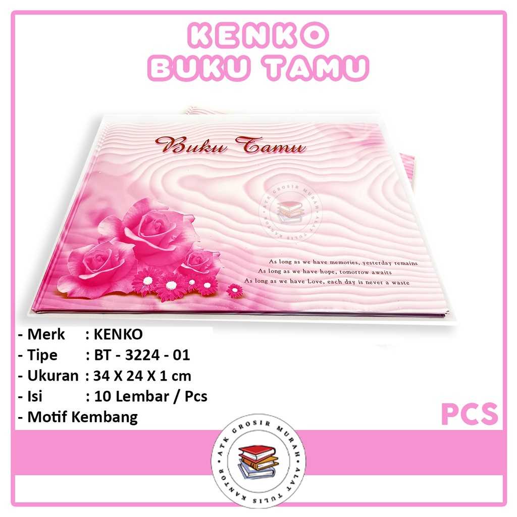 

Kenko - Buku Tamu Undangan - BT-3224 - 01 Motif Kembang - Pcs