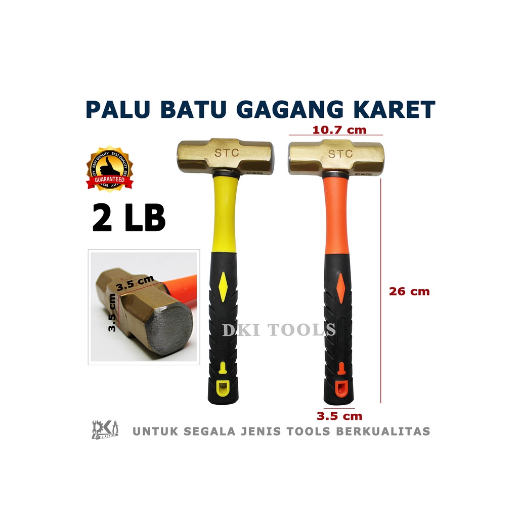 Jual Palu Batu Bodem 2 LB Gagang Garet Fiber 1 Kg STC Rubber Grip