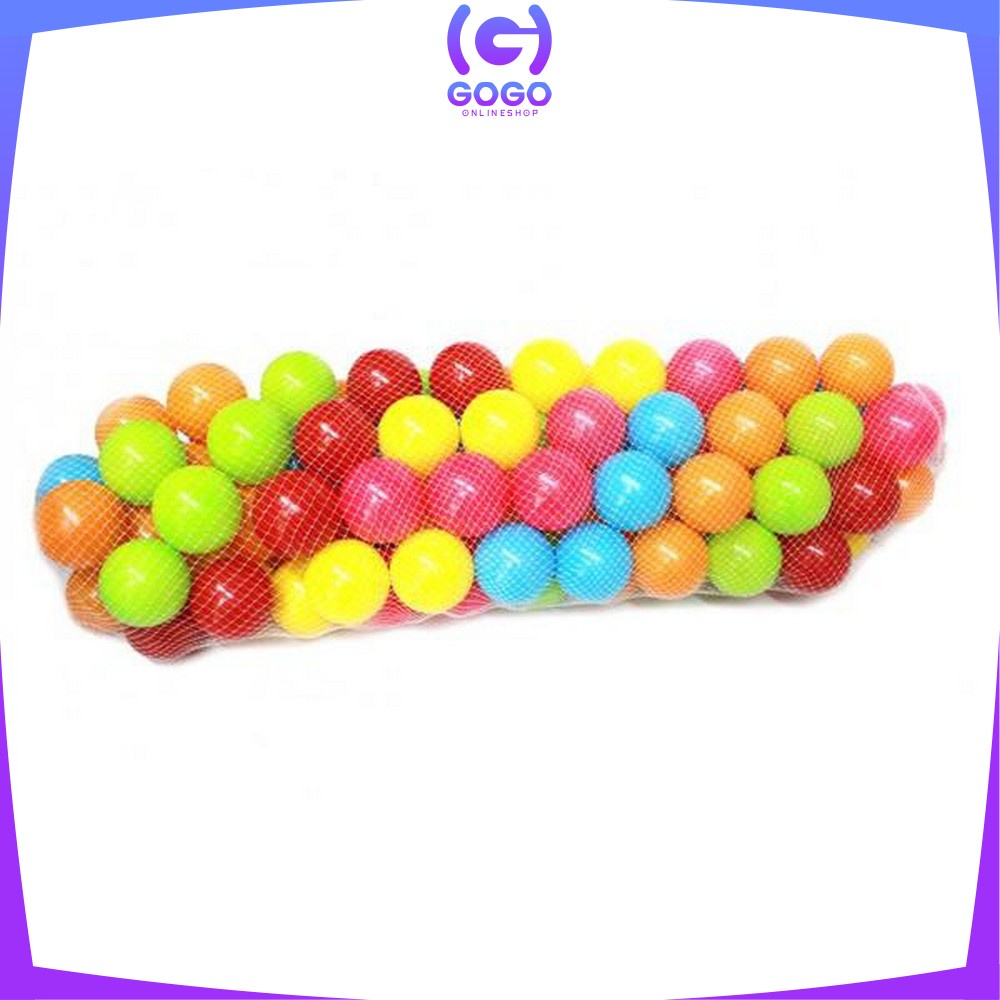 GOGO-M28 Mainan Mandi Bola Plastik Warna Warni SNI Isi 50PCS Untuk Tenda Keranjang Mandi / Kolam Anak