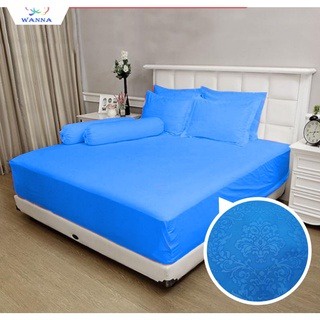 TERMURAH SPREI EMBOS WANNA POLOS UKURAN 160X200 CM 2 BANTAL+2 GULING ANTI LUNTUR - LAGI PROMO