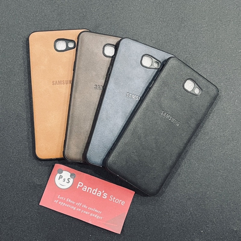 Leather Case Samsung J7 prime Softcase Kulit Elegan Casing Slim Fit