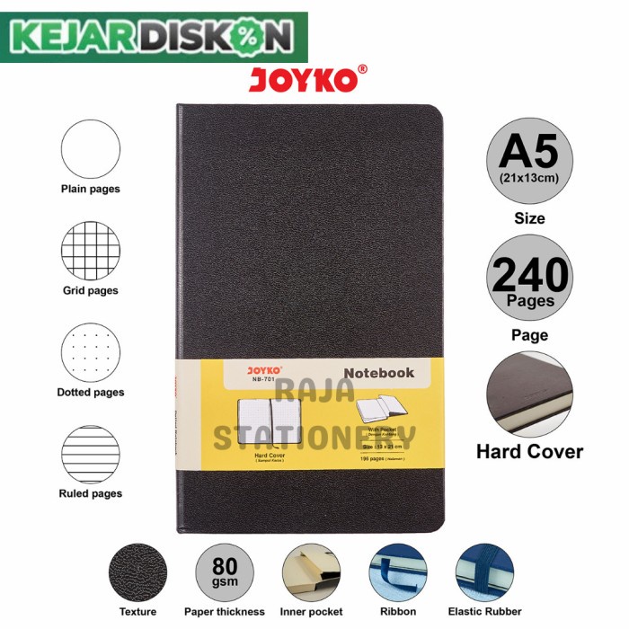 

Jurnal Joyko Notebook Diary A5 Hard Cover / Buku Jurnal Joyko A5 Titik Garis