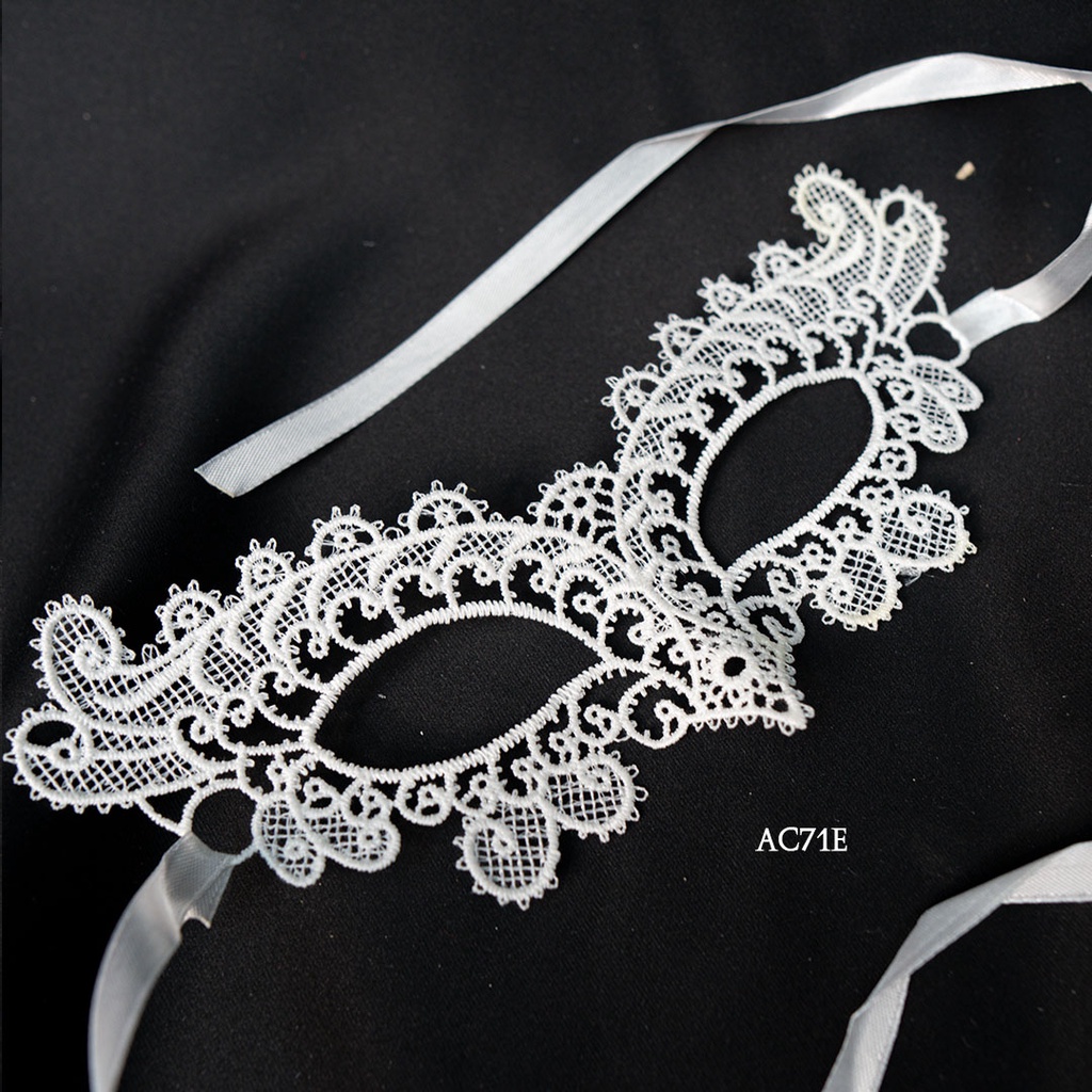 [SIAP KIRIM] MASK PESTA AKSESORIS LINGERIE TOPENG LINGERIE LACE PUTIH AC71E