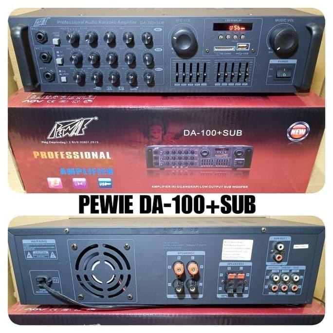 Amplifier Audio Karaoke PEWIE DA-100+SUB Ampli Ada Subwoofer Output