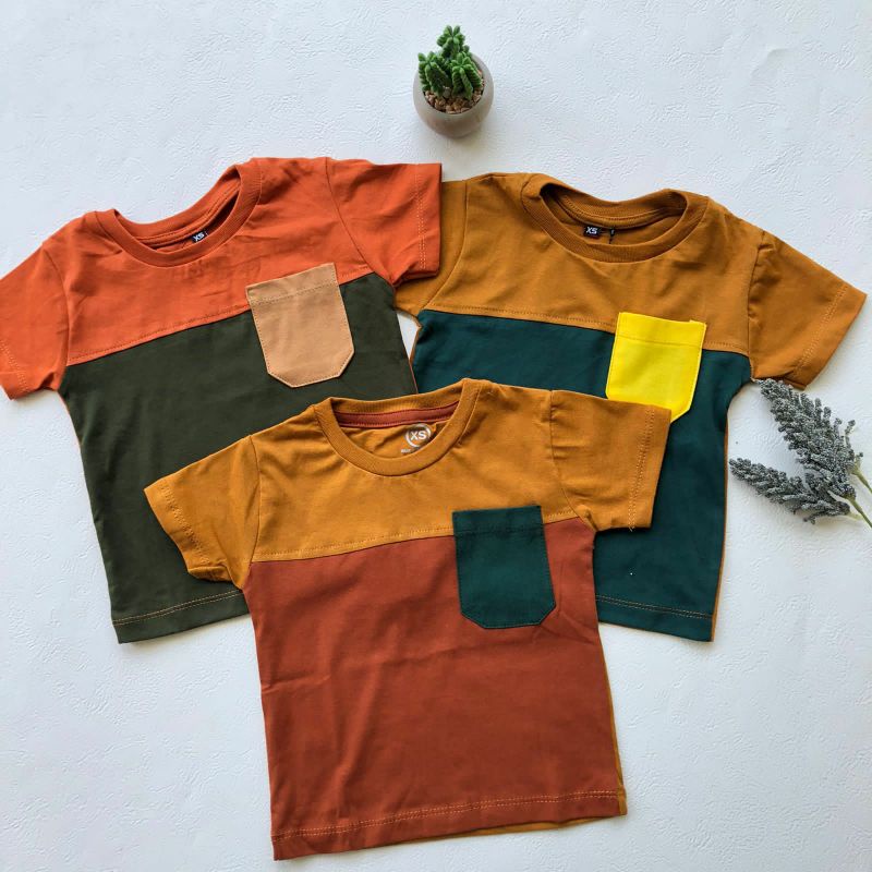 DEVA Kaos Twotone Pocket Tee Anak Laki Laki Perempuan