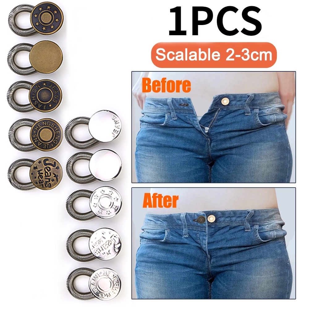 1 Pc Kancing Extender Bahan Logam Alloy Dapat Ditarik Dapat Dilepas Dapat Disesuaikan Untuk Jeans