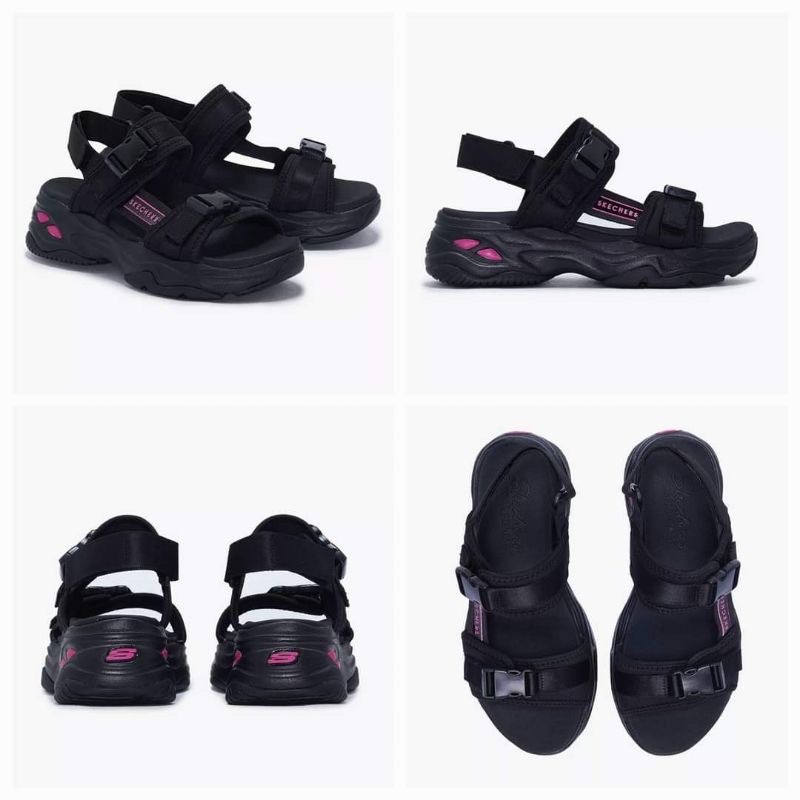 100% Original SKECHERS ARCH FIT D'LUX - HITAM WOMEN'S SANDALS SKE119385BBK 1259