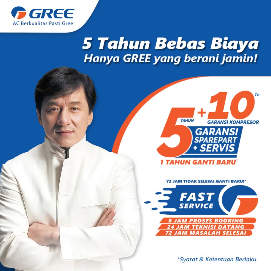 AC Gree Standard 1/2PK - PUTIH (Indoor &amp; Outdoor)