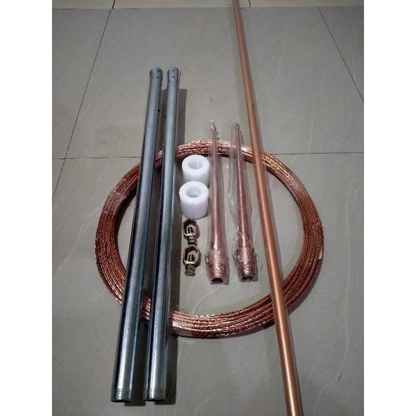 Penangkal Petir 2 Tombak + 20 meterkabel tinggal pasang