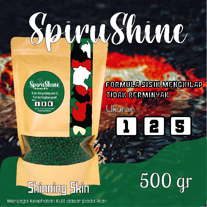 Spirushine pelet ikan koi 500 gram  / makanan ikan koi / pelet ikan koi / pakan ikan koi