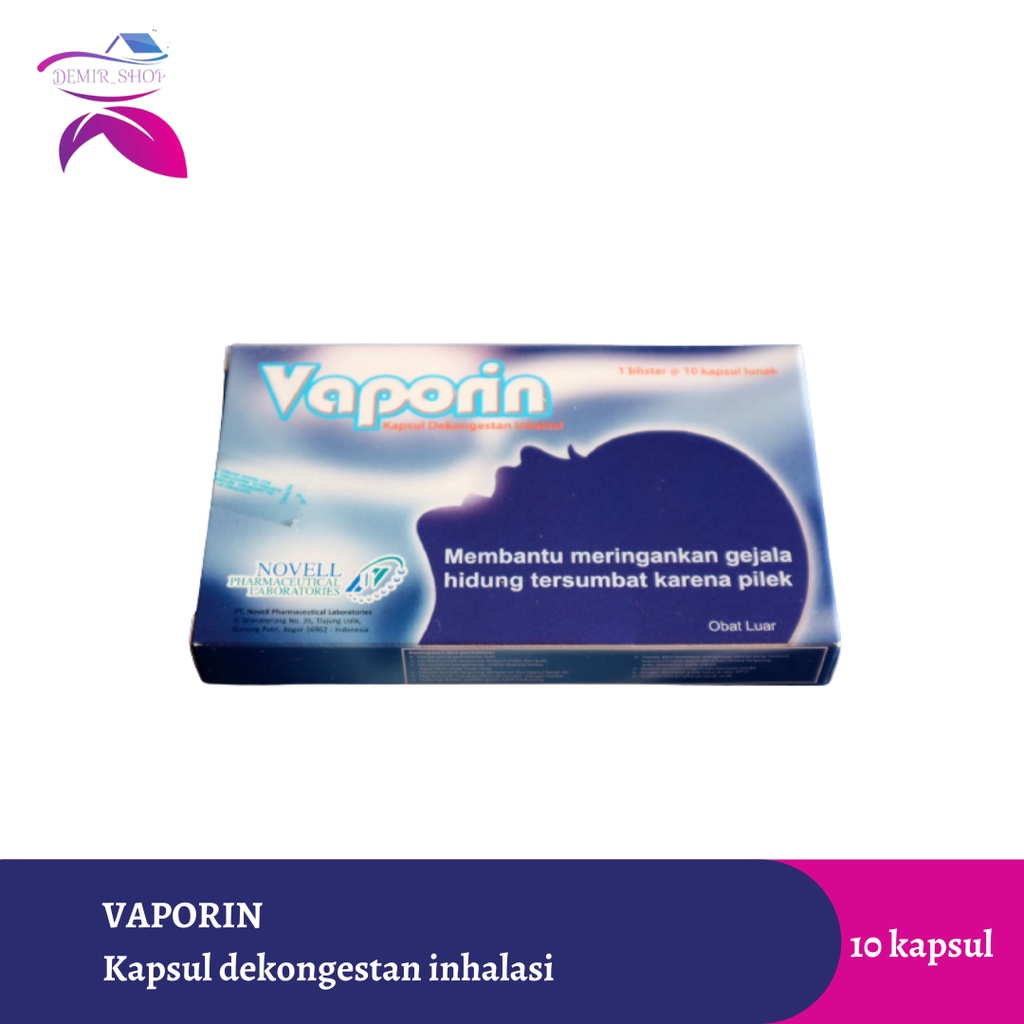 Vaporin Kapsul Dekongestan Inhalasi / Obat Pilek pada Bayi dan Dewasa